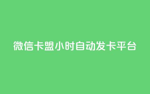 微信卡盟24小时自动发卡平台 - 微信卡盟:稳定发卡平台 24小时自动发卡,快速、便捷的购卡体验。 第1张 微信卡盟24小时自动发卡平台 - 微信卡盟:稳定发卡平台 24小时自动发卡,快速、便捷的购卡体验。 第1张