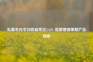 私募年内平均收益率达2.52% 指数增强策略产品领跑