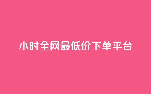 24小时全网最低价下单平台 - 全网最低价下单 24小时速成平台!  第1张