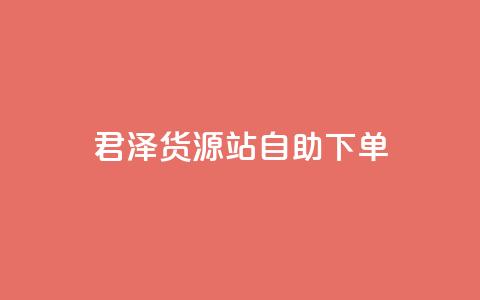 君泽货源站自助下单,闲鱼24小时自助商城 - ks网站平台 抖音全网最低价业务  第1张