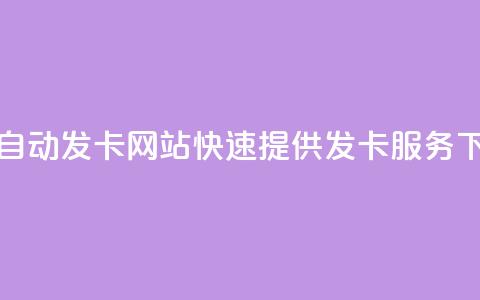 24小时自动发卡网站——快速提供发卡服务  第1张
