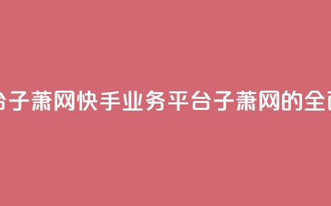 快手业务平台子萧网 - 快手业务平台子萧网的全面解析~  第1张