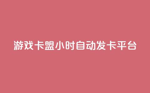 游戏卡盟24小时自动发卡平台 - 24小时自动发卡，畅享游戏乐趣。  第1张