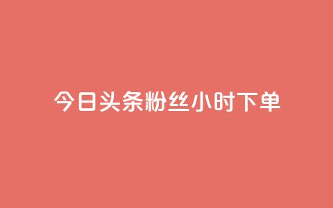 今日头条粉丝24小时下单 - 今日头条24小时内粉丝下单新热点解析！  第1张