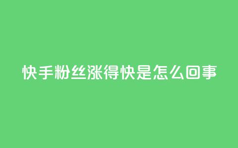 快手粉丝涨得快是怎么回事,快手播放量设置器下载 - 免费快手作品点赞的 抖音点赞辅助器破解  第1张