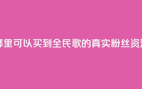 哪里可以买到全民K歌的真实粉丝资源  第1张
