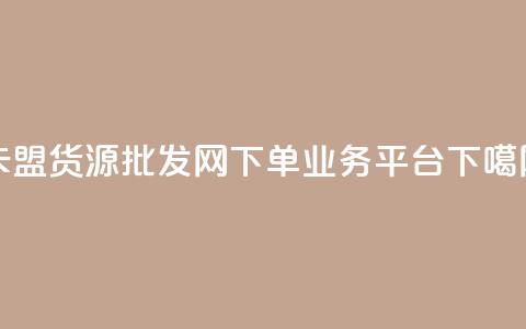 卡盟货源批发网 - dy下单业务平台  第1张