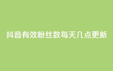 抖音有效粉丝数每天几点更新 - 抖音粉丝数何时更新？有效时间揭晓!  第1张