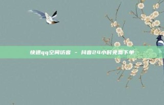 快速qq空间访客 - 抖音24小时免费下单