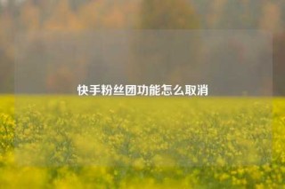 快手粉丝团功能怎么取消