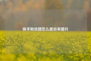 快手粉丝团怎么退出来图片