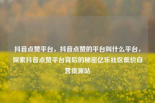 抖音点赞平台，抖音点赞的平台叫什么平台	，探索抖音点赞平台背后的秘密亿乐社区低价自营货源站  第1张