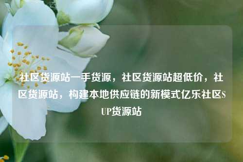 社区货源站一手货源，社区货源站超低价，社区货源站，构建本地供应链的新模式亿乐社区SUP货源站  第1张