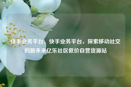 快手业务平台，快手业务平台，探索移动社交的新未来亿乐社区低价自营货源站  第1张