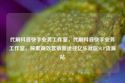代刷抖音快手业务工作室	，代刷抖音快手业务工作室，探索高效营销新途径亿乐社区SUP货源站  第1张