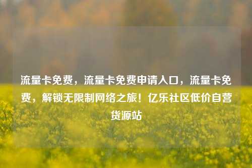 流量卡免费，流量卡免费申请入口	，流量卡免费，解锁无限制网络之旅！亿乐社区低价自营货源站  第1张