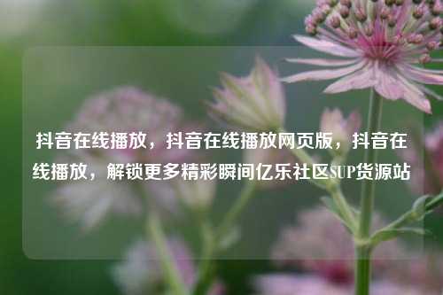 抖音在线播放，抖音在线播放网页版	，抖音在线播放，解锁更多精彩瞬间亿乐社区SUP货源站  第1张