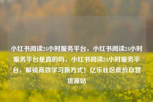 小红书阅读24小时服务平台，小红书阅读24小时服务平台是真的吗，小红书阅读24小时服务平台，解锁高效学习新方式！亿乐社区低价自营货源站  第1张