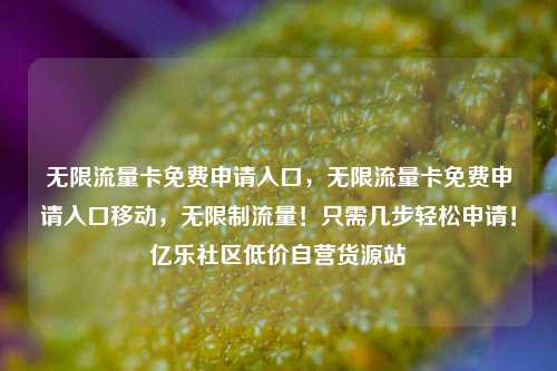 无限流量卡免费申请入口，无限流量卡免费申请入口移动	，无限制流量！只需几步轻松申请！亿乐社区低价自营货源站  第1张