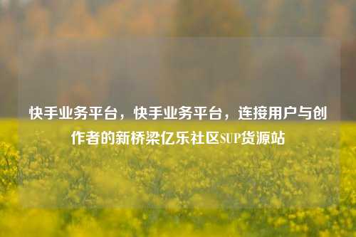 快手业务平台，快手业务平台，连接用户与创作者的新桥梁亿乐社区SUP货源站  第1张